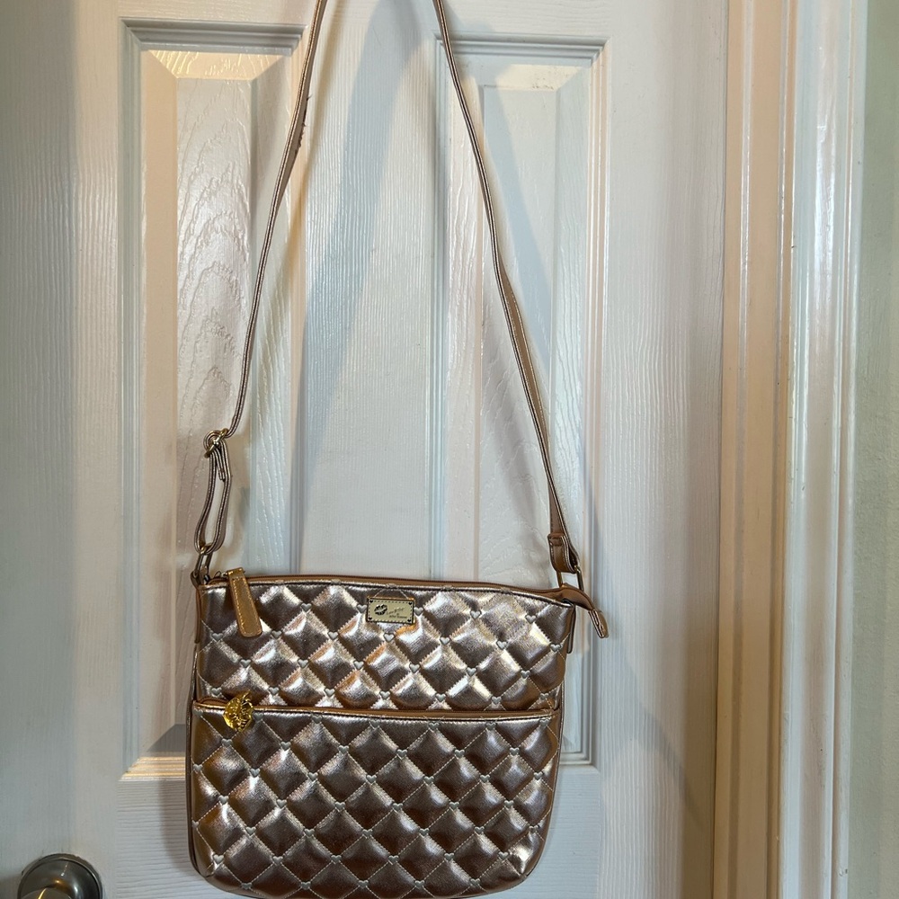 Quilted Metallic Crossbody Bag